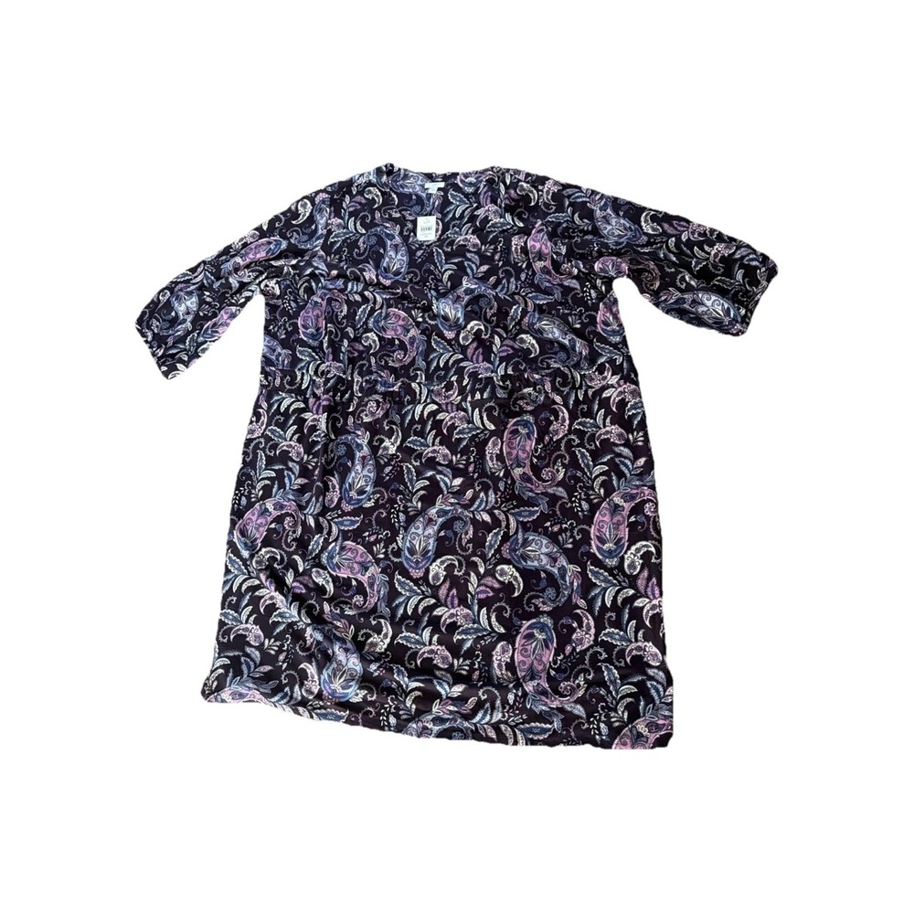 J. Jill Dress Plus Sz 4X Purple Floral Paisley Bohemian A Line Pull Over New